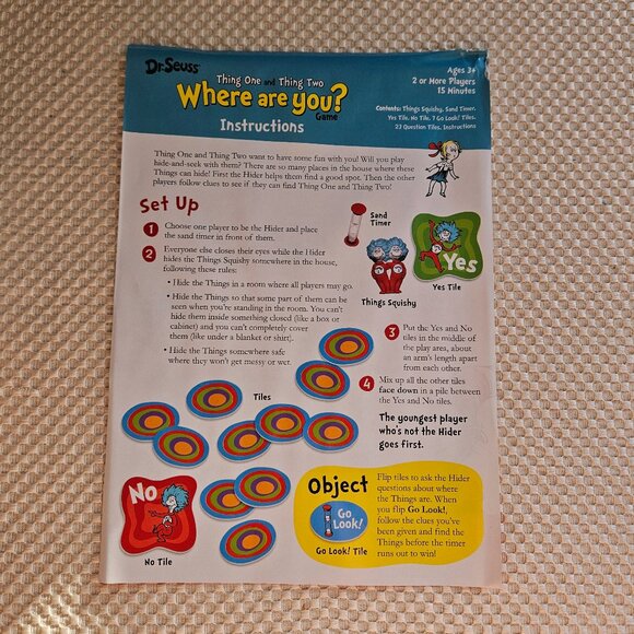 Dr Seuss - Thing one and‎ thing two - Where are you - Board Game - Picture 4 of 8